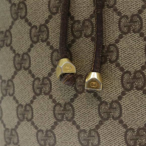 GUCCI GG Supreme Web Sherry Line Shoulder Bag PVC Leather Beige Auth 79176 - Picture 15 of 16